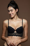 Zivame All That Lace Push Up Wired Low Coverage Bra-Black — thumbnail 4