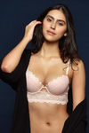 Zivame All That Lace Push Up Wired Low Coverage Bra-Peach — thumbnail 4