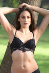 Zivame All That Lace Push Up Wired Low Coverage Bra-Black — thumbnail 4