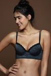 Zivame Beautiful Basics Push Up Wired Low Coverage Bra-Dark Grey — thumbnail 3
