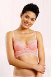 Zivame Summer Bounty Padded Wired Low Coverage Long Line Bra-Coral — thumbnail 4