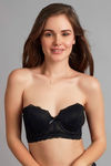 Zivame All That Lace Push Up Wired Low Coverage Strapless Bra-Black — thumbnail 3