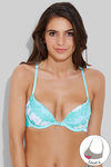 Zivame Watch Your Back Laser Wings Smooth Moderate Pushup Bra- Turquoise — thumbnail 2