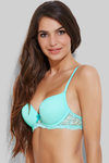 Zivame Pretty Back Push Up Wired Medium Coverage T-Shirt Bra-Turquoise — thumbnail 2
