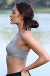 Zivame Double Layered Non Wired Medium Coverage Bralette -Grey — thumbnail 3