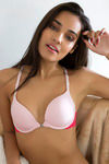 Zivame Pretty Back Push Up Wired Low Coverage T-Shirt Bra-Pink — thumbnail 2