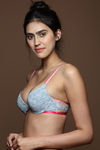 Zivame Explosive Pushup Front Open Cage Bra- Light Grey — thumbnail 3