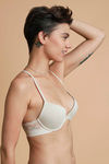 Zivame Pretty Back Push Up Wired Low Coverage T-Shirt Bra-Beige — thumbnail 3