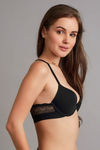 Zivame Pretty Back Push Up Wired Low Coverage T-Shirt Bra-Black — thumbnail 3