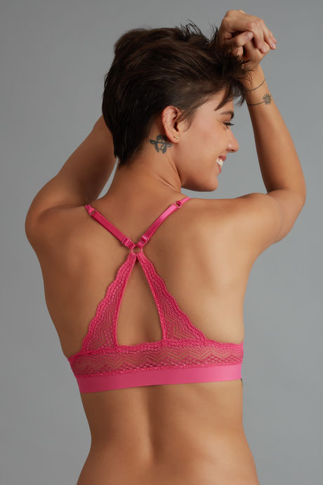 Zivame Pretty Back Push Up Wired Low Coverage T-Shirt Bra-Pink — image 2