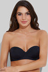 Zivame Laser Wings Smooth Moderate Pushup Strapless Bra- Black — thumbnail 1