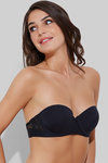 Zivame Laser Wings Smooth Moderate Pushup Strapless Bra- Black — thumbnail 2