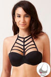 Zivame High Neck Cage Strapless Gentle Smooth Push Up Bra-Black — thumbnail 1