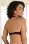 Zivame High Neck Cage Strapless Gentle Smooth Push Up Bra-Burgundy — thumbnail 2