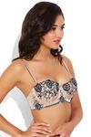 Zivame Embroidered Padded Balconette Bra- Skin — thumbnail 3