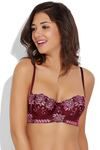 Zivame Embroidered Padded Balconette Bra- Burgundy — thumbnail 4