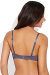 Zivame Embroidered Padded Balconette Bra- Grey — thumbnail 4