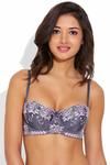 Zivame Embroidered Padded Balconette Bra- Grey — thumbnail 7