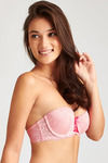 Zivame All That Lace Push Up Wired Low Coverage Strapless Bra-Pink — thumbnail 3