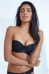 Zivame All That Lace Push Up Wired Low Coverage Strapless Bra-Black — thumbnail 1