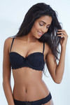 Zivame All That Lace Push Up Wired Low Coverage Strapless Bra-Black — thumbnail 3
