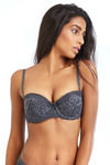 Zivame All That Lace Push Up Wired Low Coverage Strapless Bra-Grey — thumbnail 4