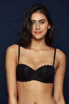 Zivame Sweet Heart Neckline Push-Up Lacy Wings Bra  (Pack of 2)- Black N White — thumbnail 4