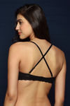 Zivame Sweet Heart Neckline Push-Up Lacy Wings Bra  (Pack of 2)- Black N White — thumbnail 5