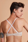 Zivame Luxe Lace Padded Wired Medium Coverage Strapless Bra-White — thumbnail 2