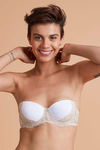 Zivame Luxe Lace Padded Wired Medium Coverage Strapless Bra-White — thumbnail 4