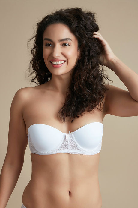 Zivame Luxe Lace Push Up Wired Medium Coverage T-Shirt Bra-White — image 7
