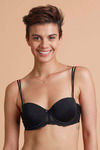 Zivame Luxe Lace Push Up Wired Medium Coverage T-Shirt Bra-Black — thumbnail 5