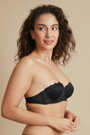 Zivame Luxe Lace Padded Wired Medium Coverage Strapless Bra-Black — thumbnail 4