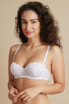 Zivame Luxe Lace Padded Wired Medium Coverage Strapless Bra-White — thumbnail 2