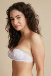 Zivame Luxe Lace Padded Wired Medium Coverage Strapless Bra-White — thumbnail 4