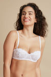 Zivame Luxe Lace Padded Wired Medium Coverage Strapless Bra-White — thumbnail 8