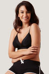 Zivame Made To Layer Strappy Back Triangle Cup Bralette-Black — thumbnail 1