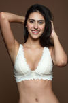 Zivame Double Layered Non Wired Low Coverage Bralette -Ivory — thumbnail 4