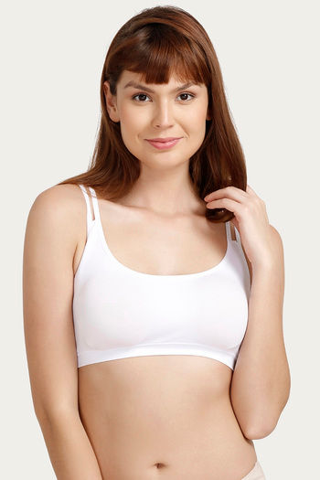 model image of Zivame Made To Layer Double Layered Non Wired Medium Coverage Bralette -White