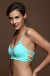 Zivame Made To Layer Double Layered Non Wired Medium Coverage Bralette -Aqua — thumbnail 3