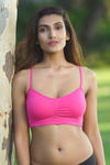 Zivame Double Layered Non Wired Medium Coverage Bralette -Fuchsia — thumbnail 3