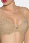 Amante Padded Wired 3/4th Coverage Lace Bra - Sesame — thumbnail 3