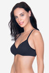 Amante Padded Non Wired Full Coverage T-Shirt Bra - Black — thumbnail 2