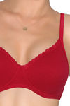 Amante Padded Non Wired T shirt Bra-Red — thumbnail 3