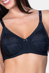 Amante Lace Magic Single Layered Non Wired Full Coverage Lace Bra - Black — thumbnail 4