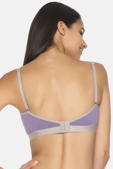 Brag Teens Non Padded Wirefree Full Coverage Racer Back Bra - Purple — image 3