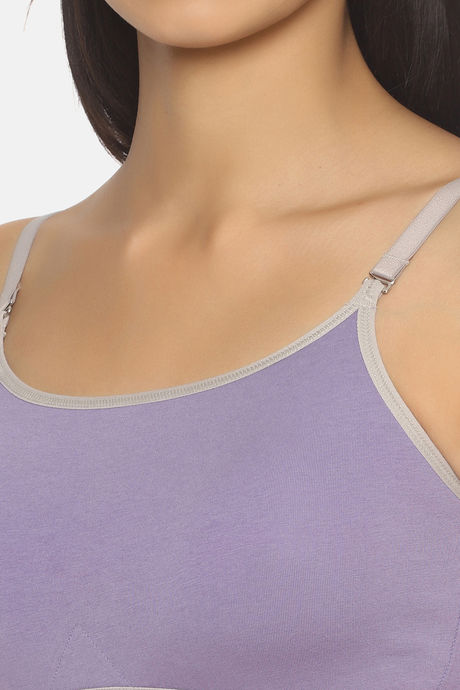 Brag Teens Non Padded Wirefree Full Coverage Racer Back Bra - Purple — image 5