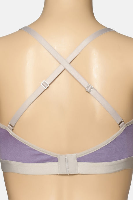 Brag Teens Non Padded Wirefree Full Coverage Racer Back Bra - Purple — image 6