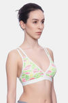 Brag Teens Wirefree Removable Cookie Cage Bra - Neon Green Pt — thumbnail 2