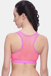 Brag Teens Wirefree Removable Cookie Racerback Bra - Neon Pink — thumbnail 3